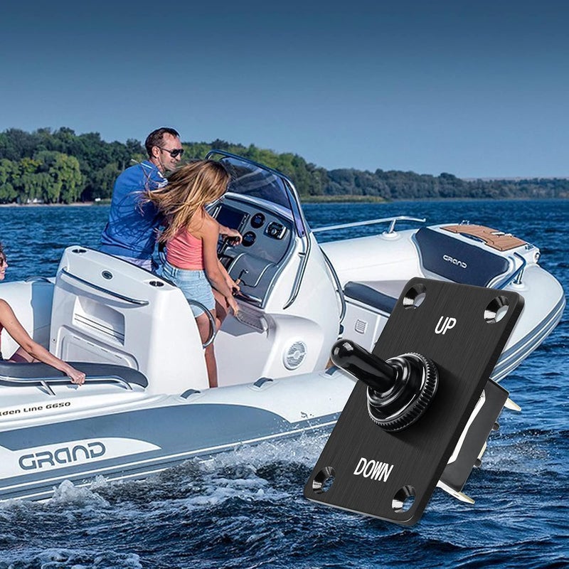 briidea Boat Trim Switch, Marine Toggle Up Down Switch for RV Boat 12V 15A On Off On Momentary Panel 3Pin Control - Image 3