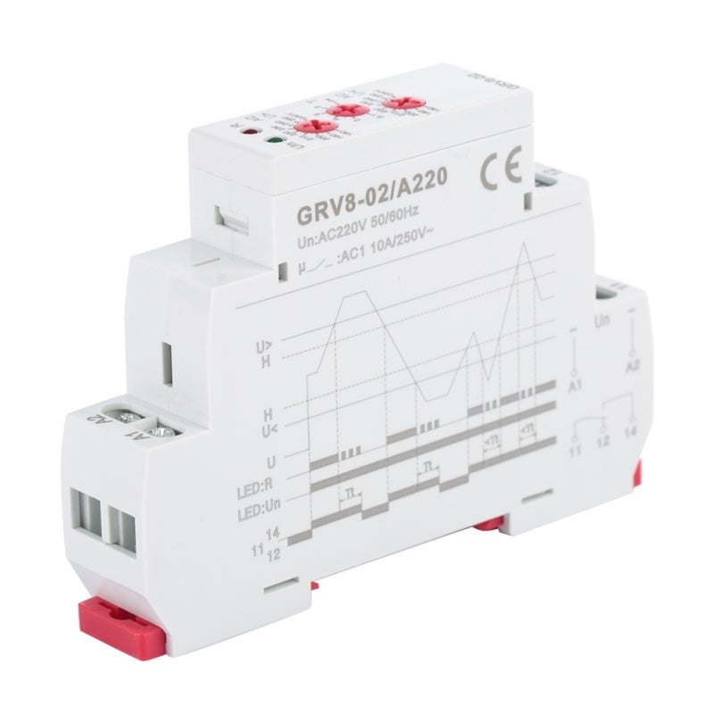 GEYA Voltage Monitoring Relay: 18mm Compact 35mm Rail Mount - High Accuracy ≤1% True RMS Measurement for Electrical Equipment Overvoltage Protection - Image 3