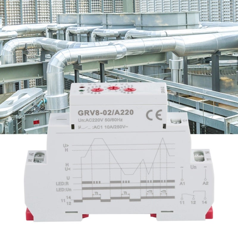 GEYA Voltage Monitoring Relay: 18mm Compact 35mm Rail Mount - High Accuracy ≤1% True RMS Measurement for Electrical Equipment Overvoltage Protection - Image 5