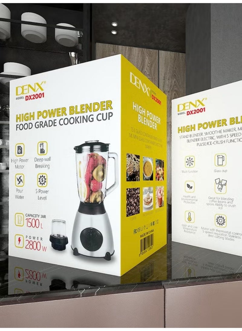 Denx High Power Electric Blender with Grain Grinder 2800W-1.5L - Image 5