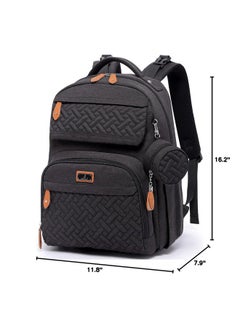 BabbleRoo Diaper Bag Backpack, Unisex Bags With Changing Pad, Pacifier Case & Stroller Straps, Multifunction Waterproof Travel Back Pack For Boys Girls, Black  - Image 3