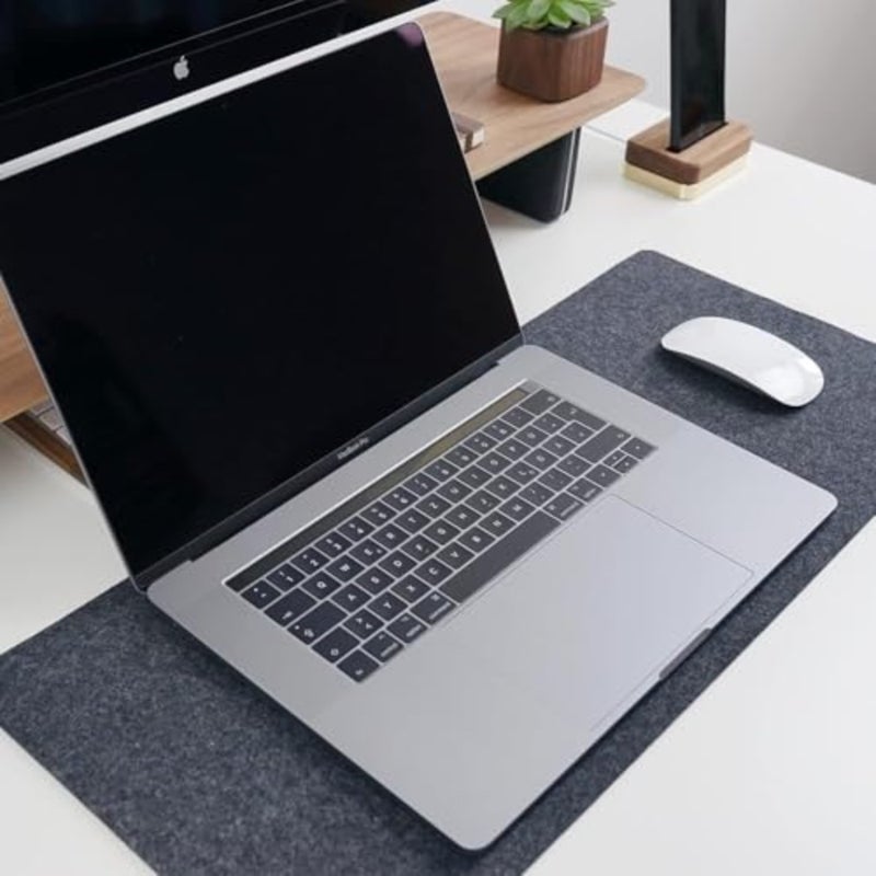 Premium Felt Desk Mat, Extra Large 90x40cm Non-Slip Desk Pad Protector for Office and Home, Keyboard and Mouse Pad, Dark Grey Table Cover for Work, Gaming and Laptop 900x400mm - Image 5