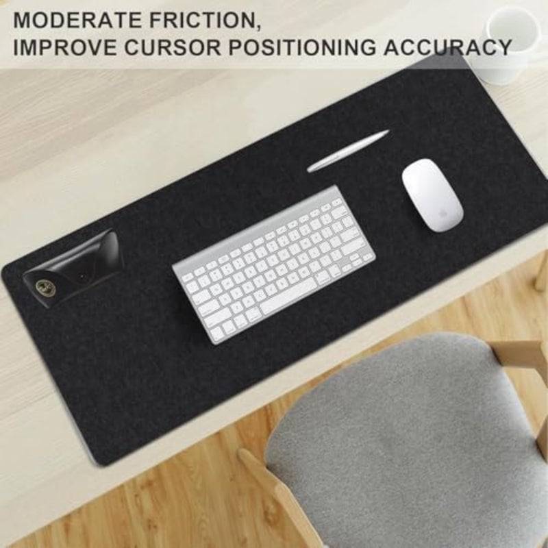 Premium Felt Desk Mat, Extra Large 90x40cm Non-Slip Desk Pad Protector for Office and Home, Keyboard and Mouse Pad, Dark Grey Table Cover for Work, Gaming and Laptop 900x400mm - Image 3