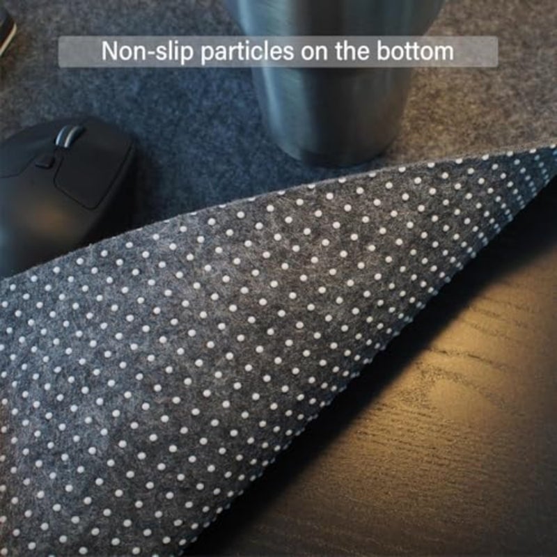 Premium Felt Desk Mat, Extra Large 90x40cm Non-Slip Desk Pad Protector for Office and Home, Keyboard and Mouse Pad, Dark Grey Table Cover for Work, Gaming and Laptop 900x400mm - Image 4