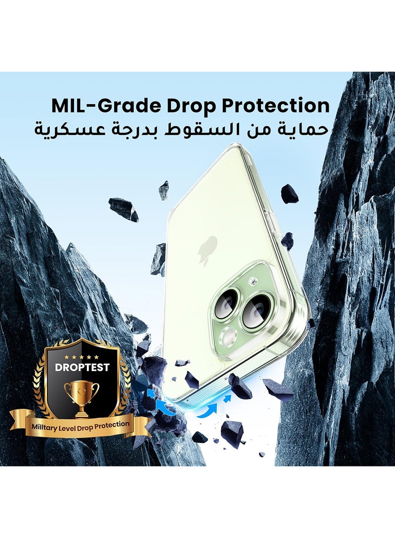 Ugreen iPhone 15 Case Clear 6.1 inch【Anti-Yellowing】【 Mil-Grade Anti-Drop】iPhone 15 Cover Transparent, Slim Thin Crystal iPhone 15 Case, Full Coverage Lens Protection, Shockproof Anti-Scratch - Image 2