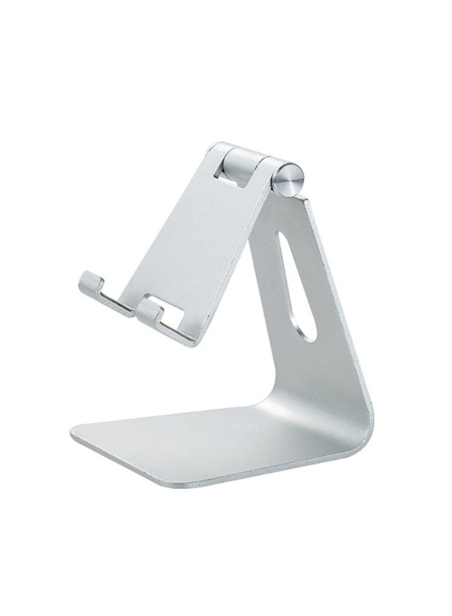 Desk Mobile Phone Tablet Holder Aluminum Adjustable Desktop Stand Cell Phone Holder,Silver - Image 1