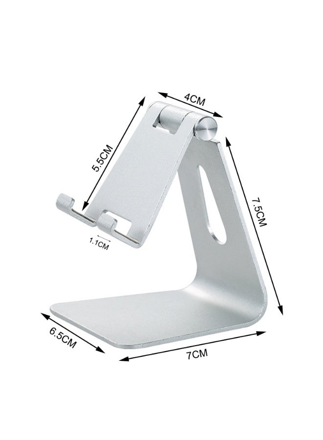 Desk Mobile Phone Tablet Holder Aluminum Adjustable Desktop Stand Cell Phone Holder,Silver - Image 2