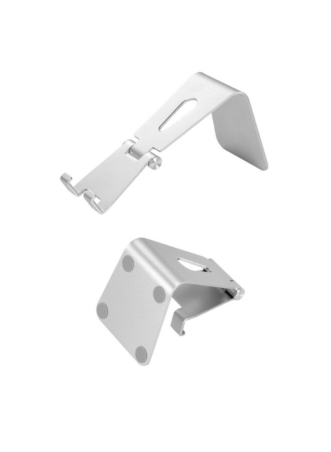 Desk Mobile Phone Tablet Holder Aluminum Adjustable Desktop Stand Cell Phone Holder,Silver - Image 4