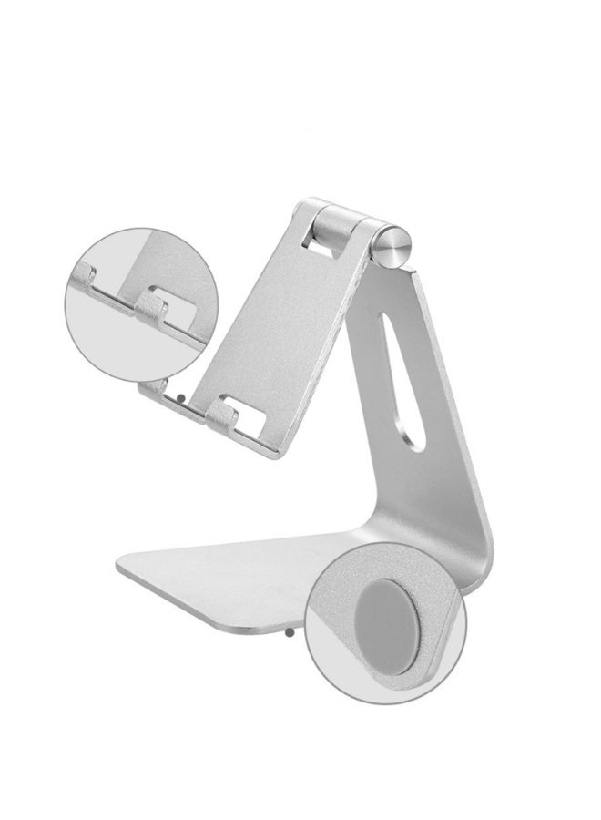 Desk Mobile Phone Tablet Holder Aluminum Adjustable Desktop Stand Cell Phone Holder,Silver - Image 5