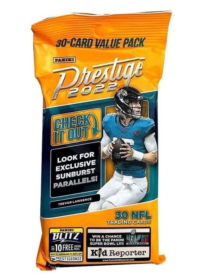 Panini 2022 Panini Prestige Football NFL Jumbo Fat Pack Lot of 2 Packs - 60 Trading Cards Total - 30 Cards per Pack