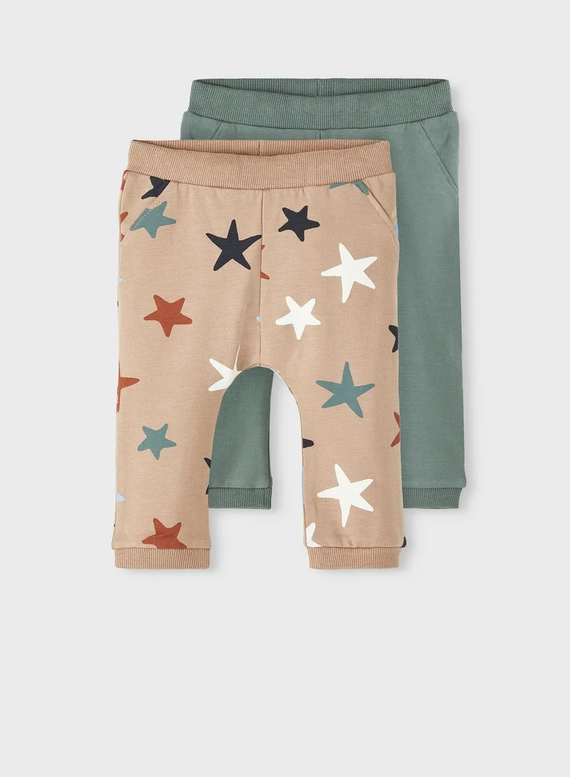 NAME IT Infant 2 Pack Assorted Cuffed Sweatpants