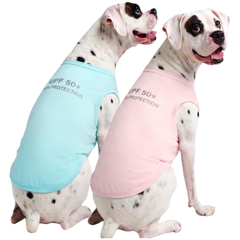 Kuoser 2 Pack Dog Shirts UPF 50 UV Sun Protection Lightweight Quick Dry Dog T Shirts for Small Medium Large Dogs Breathable Pet Vest Dogs Tshirt Pet Clothes for Indoor Outdoor Pink Mint XL - Image 2