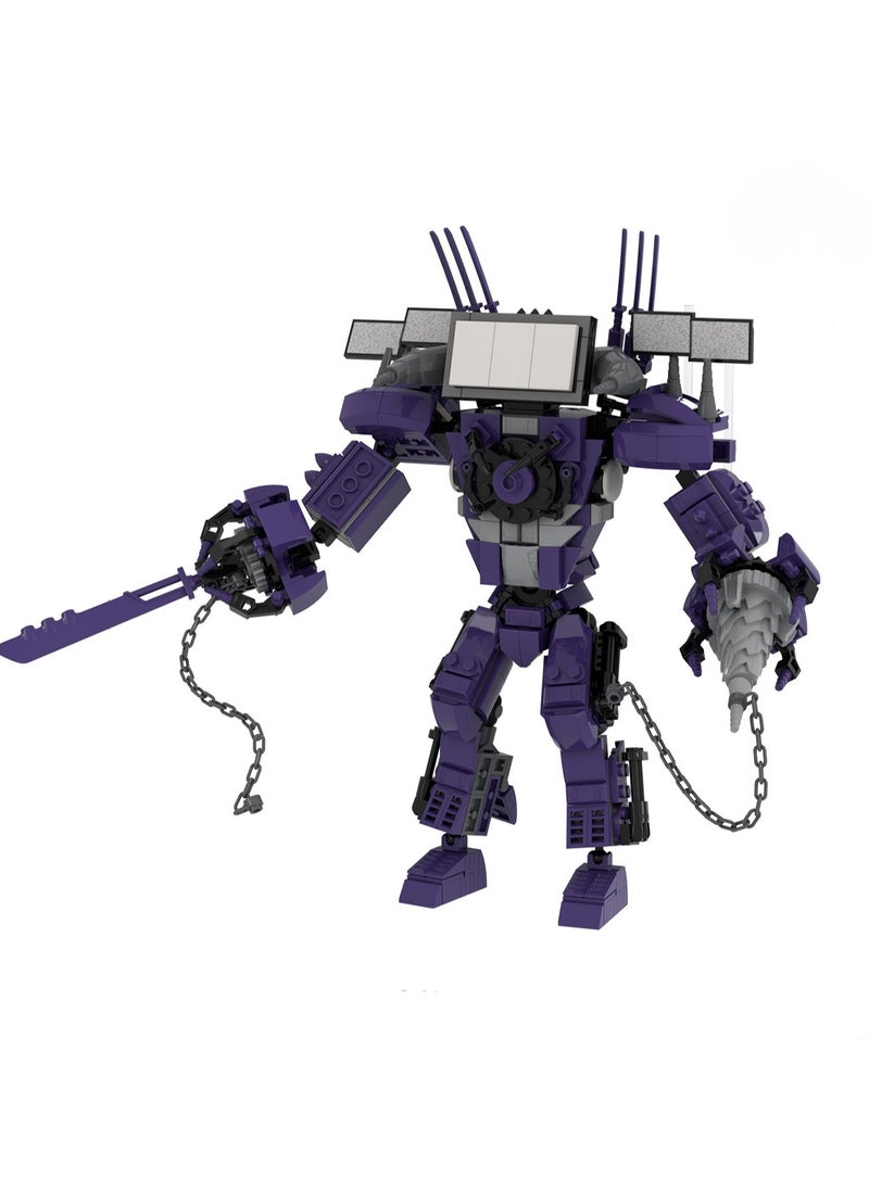 Children's Self-assembly Small Particle Toy Building Blocks Titan Electric Drill TV King Model Hand  - Image 1