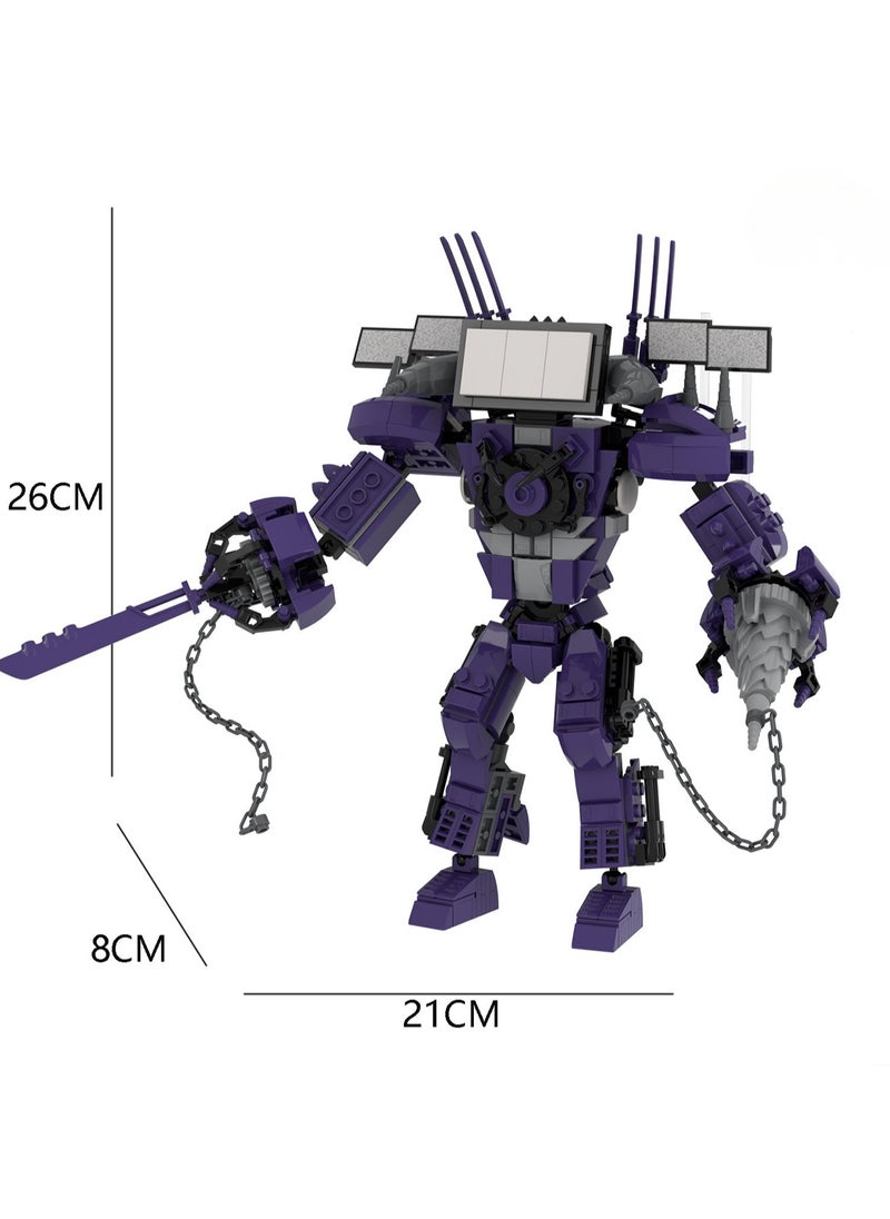 Children's Self-assembly Small Particle Toy Building Blocks Titan Electric Drill TV King Model Hand  - Image 2