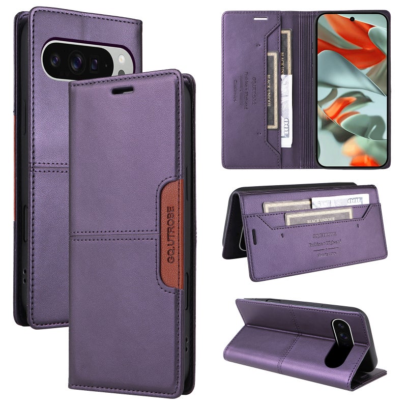 HuHa Protective Cover For Google Pixel 9 Pro XL GQUTROBE G01 RFID Anti-theft Leather Phone Case(Purple) - Image 1