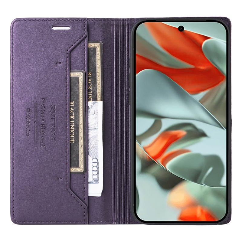 HuHa Protective Cover For Google Pixel 9 Pro XL GQUTROBE G01 RFID Anti-theft Leather Phone Case(Purple) - Image 4