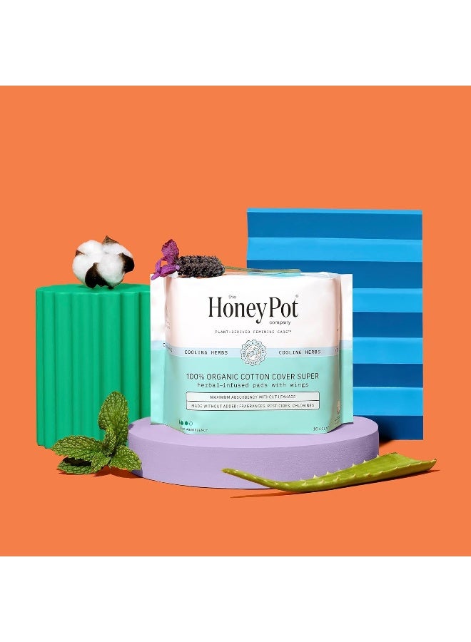The Honey Pot Company - Herbal Pads for Women - Super w/Wings - Infused w/Essential Oils for Cooling Effect, Organic Cotton Cover, & Ultra-Absorbent Pulp Core - Feminine Care - FSA & HSA - 16 ct - Image 5