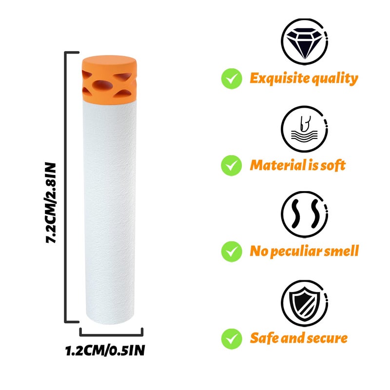 EKIND 100 Pcs Waffles Darts Refill Pack Foam Bullet Compatible for NERF N-Strike Series Blaster (Glow at Dark, White) - Image 2