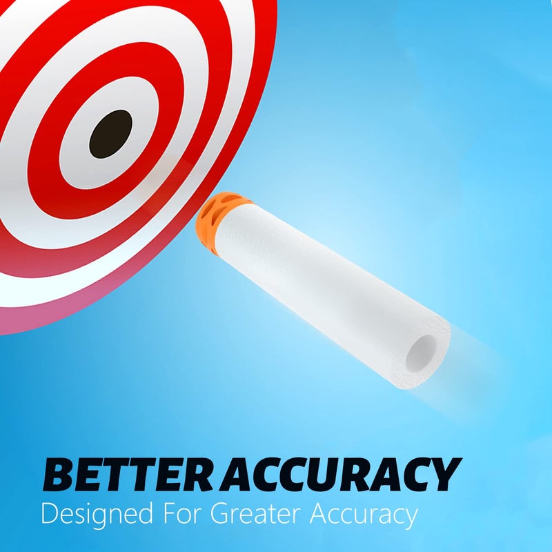 EKIND 100 Pcs Waffles Darts Refill Pack Foam Bullet Compatible for NERF N-Strike Series Blaster (Glow at Dark, White) - Image 4