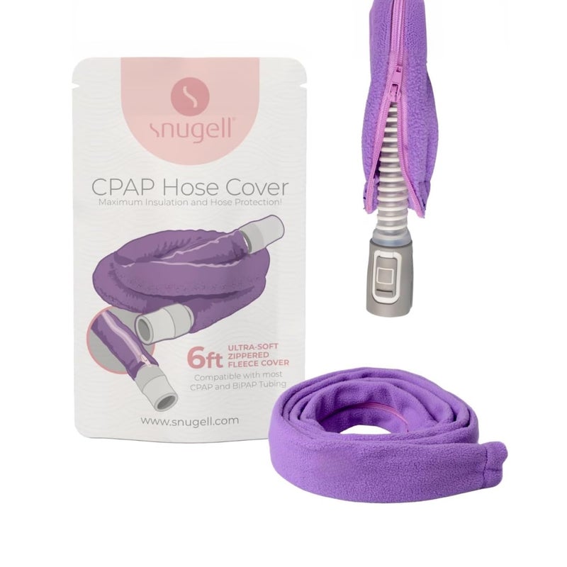 Snugell CPAP Hose Cover â€“ 6ft Tubing Wrap in Purple â€“ Compatible with ResMed, Fisher & Paykel, and Other Brands â€“ Ultra-Soft Full Zippered Fleece CPAP Tube Cover for Insulation and Protection - Image 1