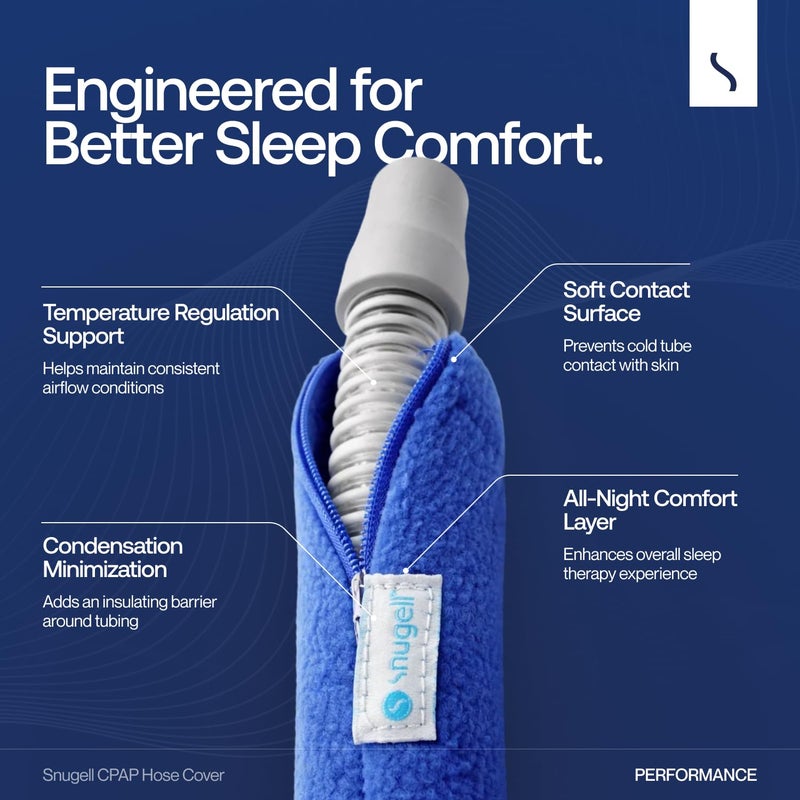 Snugell CPAP Hose Cover â€“ 6ft Tubing Wrap in Purple â€“ Compatible with ResMed, Fisher & Paykel, and Other Brands â€“ Ultra-Soft Full Zippered Fleece CPAP Tube Cover for Insulation and Protection - Image 3