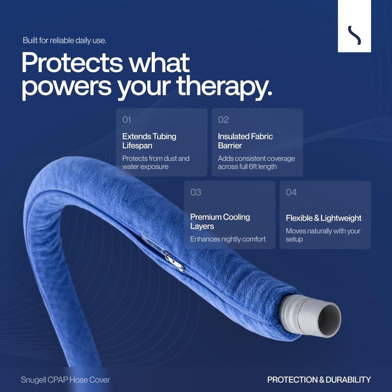 Snugell CPAP Hose Cover â€“ 6ft Tubing Wrap in Purple â€“ Compatible with ResMed, Fisher & Paykel, and Other Brands â€“ Ultra-Soft Full Zippered Fleece CPAP Tube Cover for Insulation and Protection - Image 5