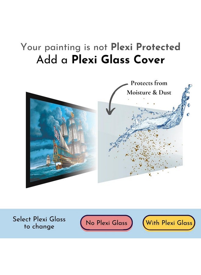 Mad Masters Ship In Ocean Scenery Painting Aesthetic Hanging Photo Frame Decorative Item Home Decoration and Wall Decor for Living Room and Bedroom (MM 2410, 8x12 Inch, Paper, Without Plexi Glass) - Image 5