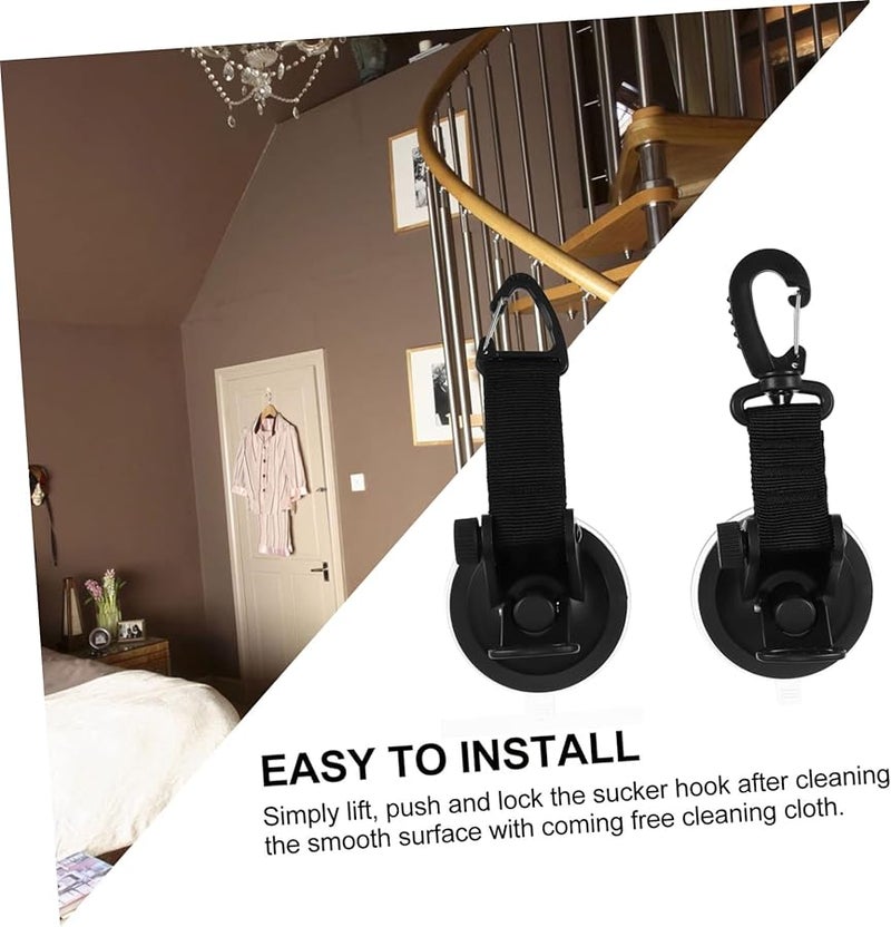 قطعتان من خطافات الشفط القوية للسيارة، مثبتة بقوة ومقاومة للماء لتعليق الحقائب والمعدات. - Image 4