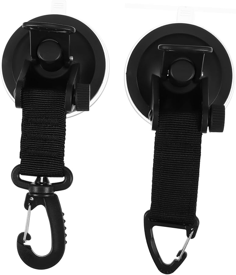 قطعتان من خطافات الشفط القوية للسيارة، مثبتة بقوة ومقاومة للماء لتعليق الحقائب والمعدات. - Image 2