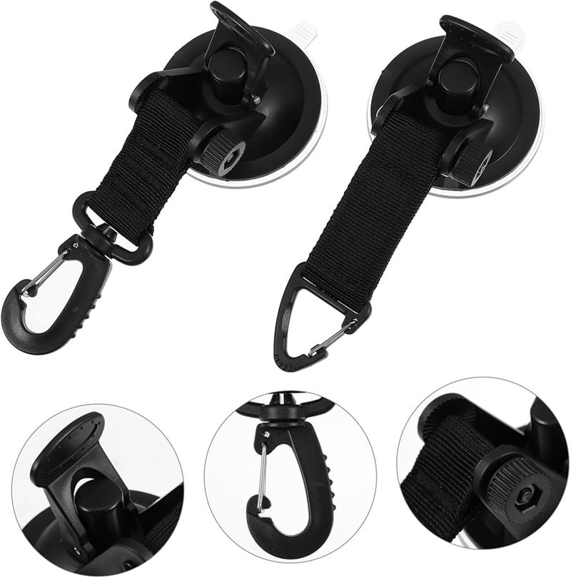 قطعتان من خطافات الشفط القوية للسيارة، مثبتة بقوة ومقاومة للماء لتعليق الحقائب والمعدات. - Image 3