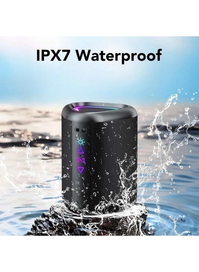 Bluetooth Speaker, Portable Wireless Speakers with Led Light, Bluetooth 5.3, 14H Playtime, Enhanced Bass, IPX7 Waterproof, Outdoor Speaker for Travel, Sport, Party, Biking - Image 4