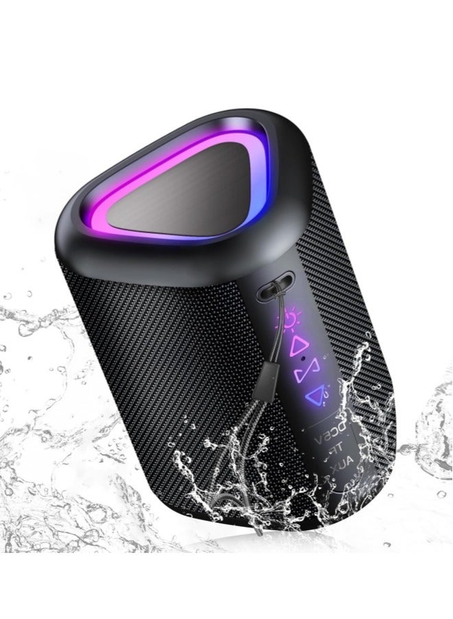 Bluetooth Speaker, Portable Wireless Speakers with Led Light, Bluetooth 5.3, 14H Playtime, Enhanced Bass, IPX7 Waterproof, Outdoor Speaker for Travel, Sport, Party, Biking - Image 1