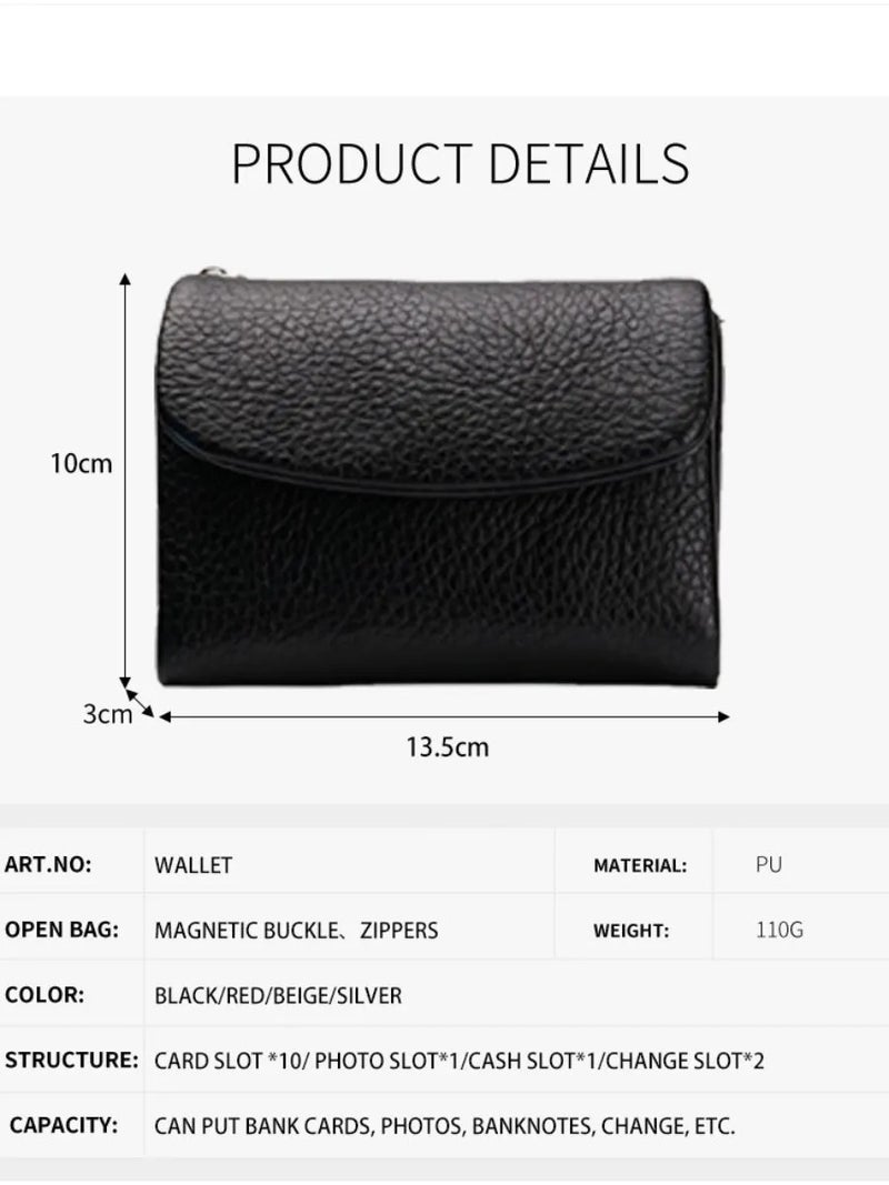 Women's Soft PU Leather Wallet, Large Capacity Multi-Slot Card Holder & Coin Purse, Fashion Textured Money Clip, Portable Organizer Pouch for Daily Business Travel Use, Gift for Ladies - Image 5