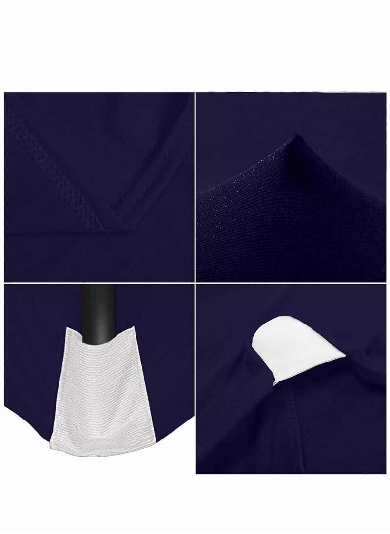 HomarKet - Spandex Tablecloth 183x76x76CM Washable and Wrinkle Resistant Stretch Rectangular Fitted Patio Table Cover for Event Wedding Banquet and Parties 6FT Blue - Image 1