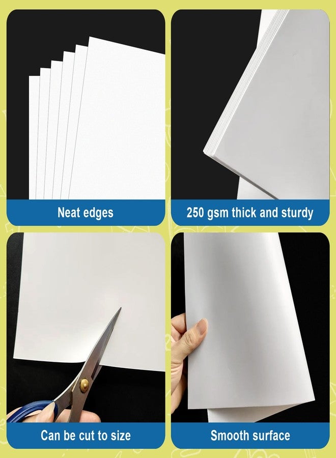 rookea 10 Pcs Poster Board 11.7 x 16.5 Inches White Poster Board Paper Bulk, 250 GSM Thickness Vision Board Blank Graphic Display Posterboards for Drawing Artwork School Arts Crafts Projects - Image 3