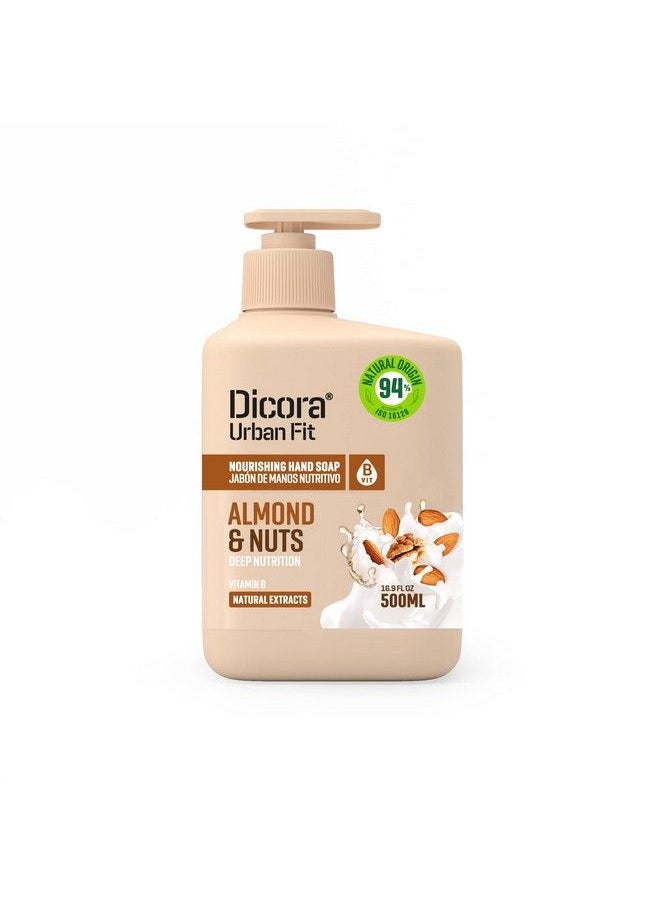 Dicora Urban Fit - صابون اليدين فيتامين ب اللوز والمكسرات 500 مل (841026290226) - Image 1