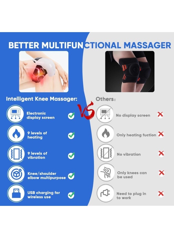 AL RAID Knee Massager with 9-Level Heat & Vibration – Cordless Electric Therapy, LED Display, USB Rechargeable, Pain Relief for Arthritis, Injury & Joint Care  - Image 3