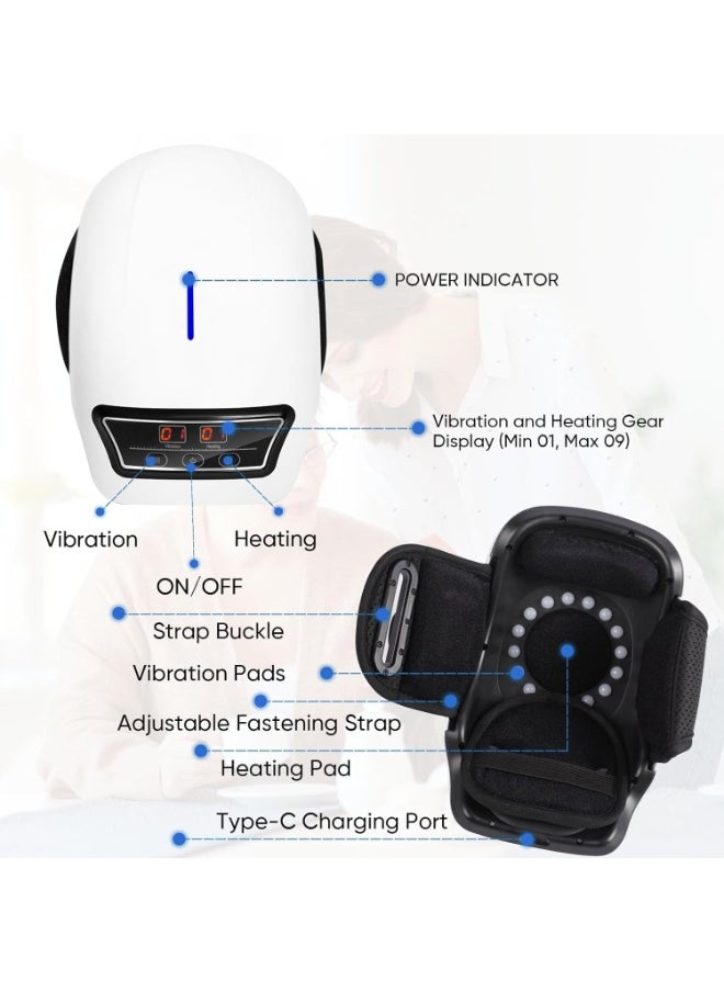 AL RAID Knee Massager with 9-Level Heat & Vibration – Cordless Electric Therapy, LED Display, USB Rechargeable, Pain Relief for Arthritis, Injury & Joint Care  - Image 5