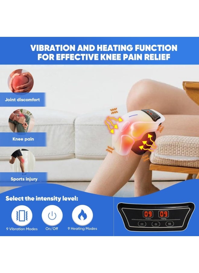 AL RAID Knee Massager with 9-Level Heat & Vibration – Cordless Electric Therapy, LED Display, USB Rechargeable, Pain Relief for Arthritis, Injury & Joint Care  - Image 4