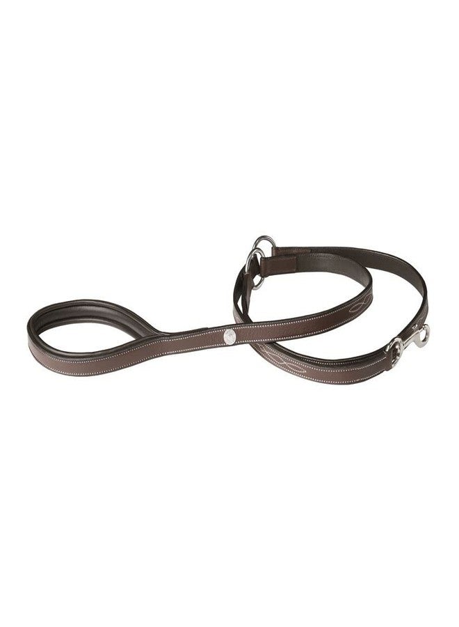 Dover Saddlery Fancy-Stitched Dog Leash, Color: Brown, Size: 6 - Image 1