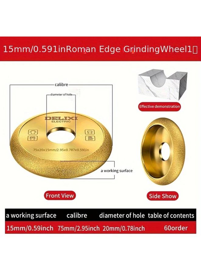 0 59inch Cylindrical Edging Diamond Grinding Wheel For Tile Marble Granite Stone - Image 1