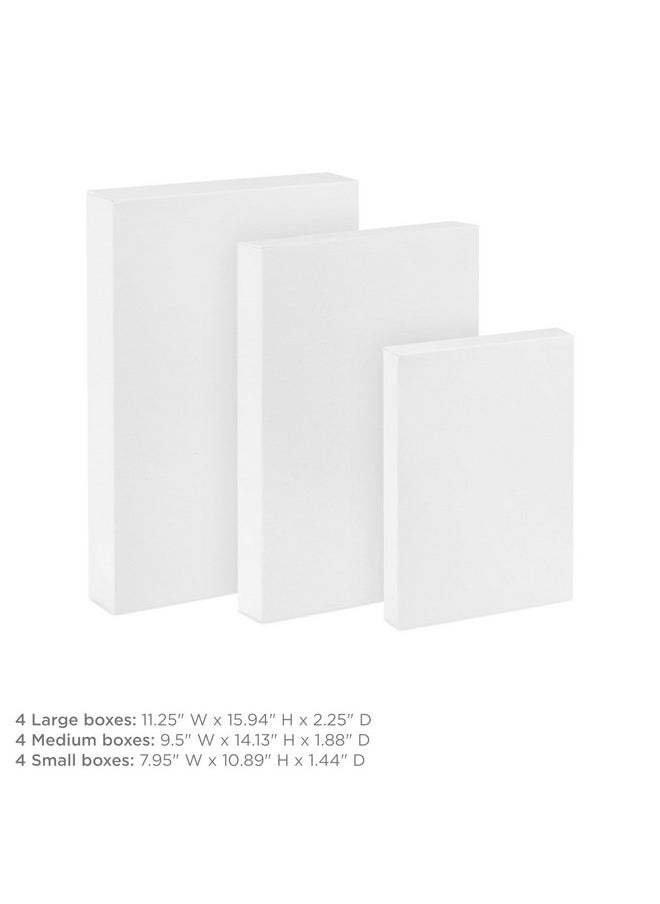 Hallmark Hallmark White Gift Boxes, Assorted Sizes (12 Boxes with Lids: 4 Small 11", 4 Medium 14", 4 Large 16") for Birthdays, Mother's Day, Baby Showers and More  - Image 4