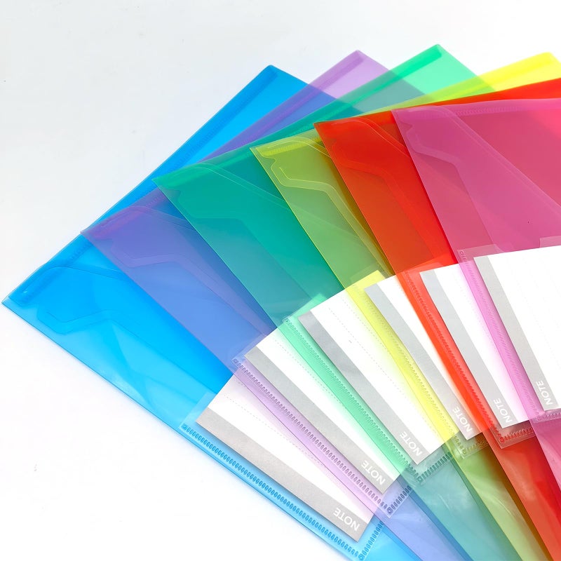 JaAoyoo A4 Plastic Wallet Folder, 12 Pack Plastic Folders for Paperwork A4, Document Wallets with Popper, Waterproof, File Folders with Label Pocket for School, Office, Home - Image 5