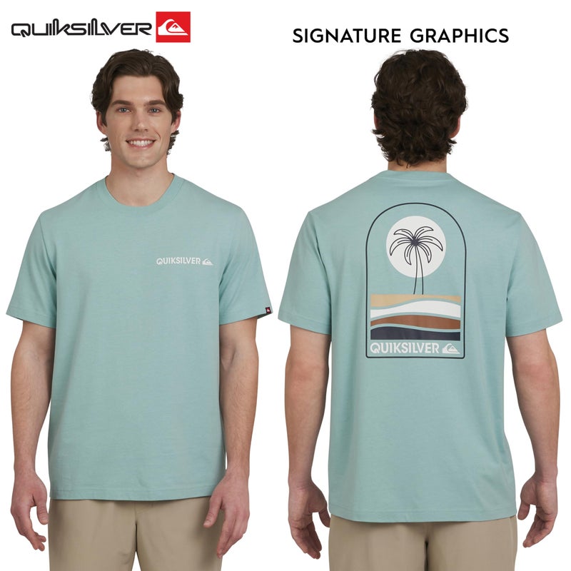 Quiksilver Men's Regular Fit Premium Soft Cotton Tee Short Sleeve T-Shirt, Jade Grey, Large - Image 5