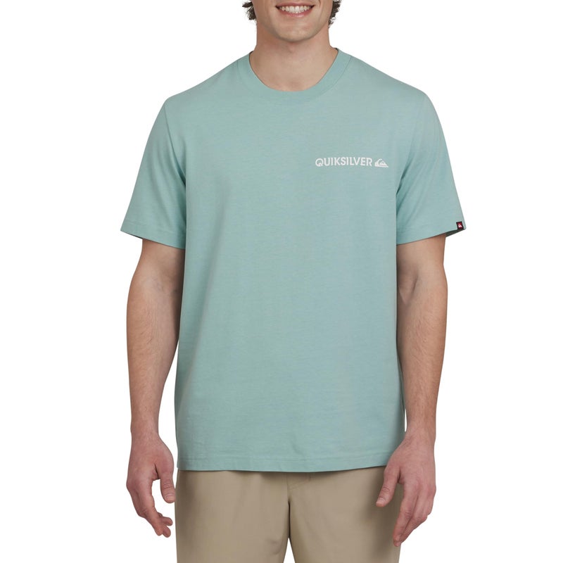 Quiksilver Men's Regular Fit Premium Soft Cotton Tee Short Sleeve T-Shirt, Jade Grey, Large - Image 1