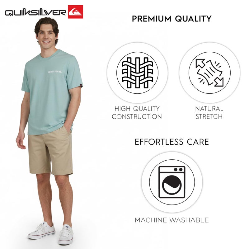 Quiksilver Men's Regular Fit Premium Soft Cotton Tee Short Sleeve T-Shirt, Jade Grey, Large - Image 4