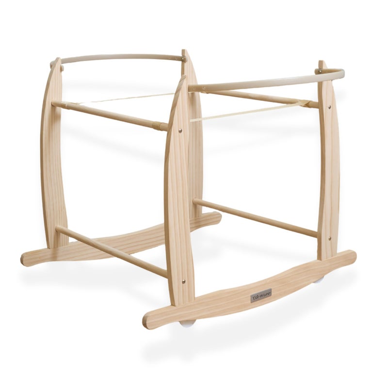 Clair de Lune Deluxe Rocking Moses Basket Stand - Natural - Image 1