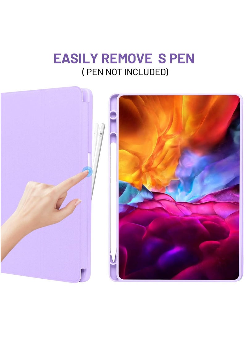 TIGER - Protective Case Compatible with Samsung Galaxy Tab A9 Plus / A9+ 11 Inch 2023 (Model SM-X210/X216/X218) – Slim Trifold Stand Cover with Built-in S Pen Holder – Auto Sleep/Wake Function – Lightweight Shockproof Case for Samsung Tab A9+ Tablet Purple - Image 1