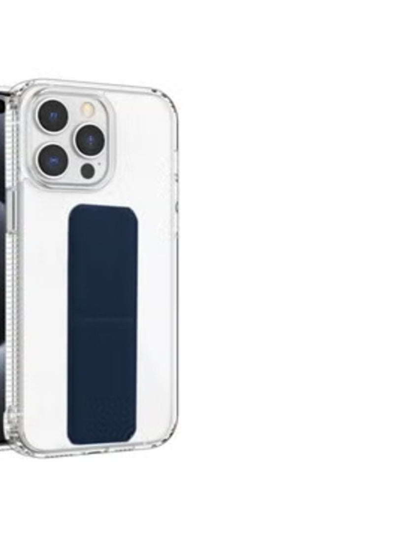 جراب حماية لهاتف ايفون 11 برو مكس مع مسكة مغناطيسية مدمجة شفاف ازرق - Image 1