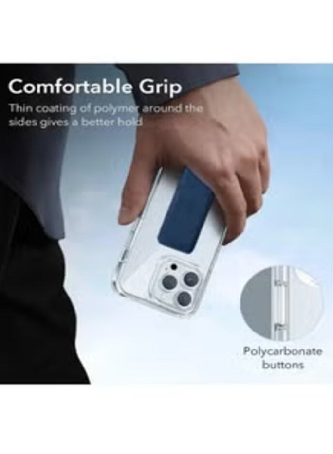 جراب حماية لهاتف ايفون 11 برو مكس مع مسكة مغناطيسية مدمجة شفاف ازرق - Image 2